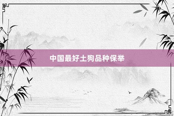 中国最好土狗品种保举